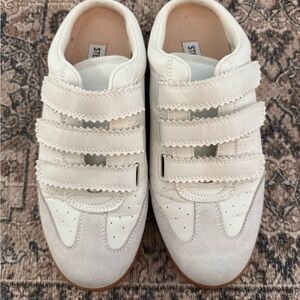 Steve Madden Cream and White Velcro Sneakers